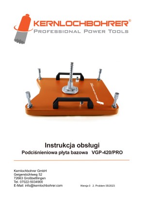 Instrukcja obsługi: Podciśnieniowa płyta bazowa VGP-420/PRO
